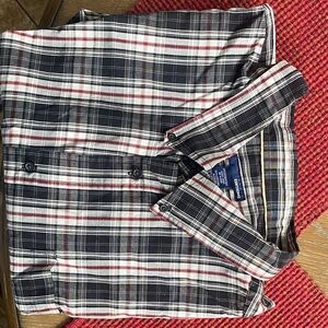 Basic Editions, Black, White, Ref, Plaid Button Down long Sleeve Dress Shirt, 4X